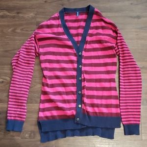 Weekend ch sweater pink navy blue small button up